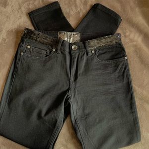 DOLLHOUSE Sequin Waistband Skinny Jeans